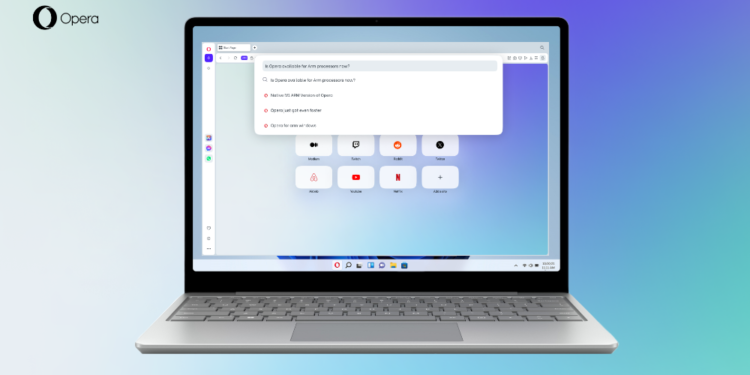 Opera se optimiza para acoger Windows en Arm de forma nativa 